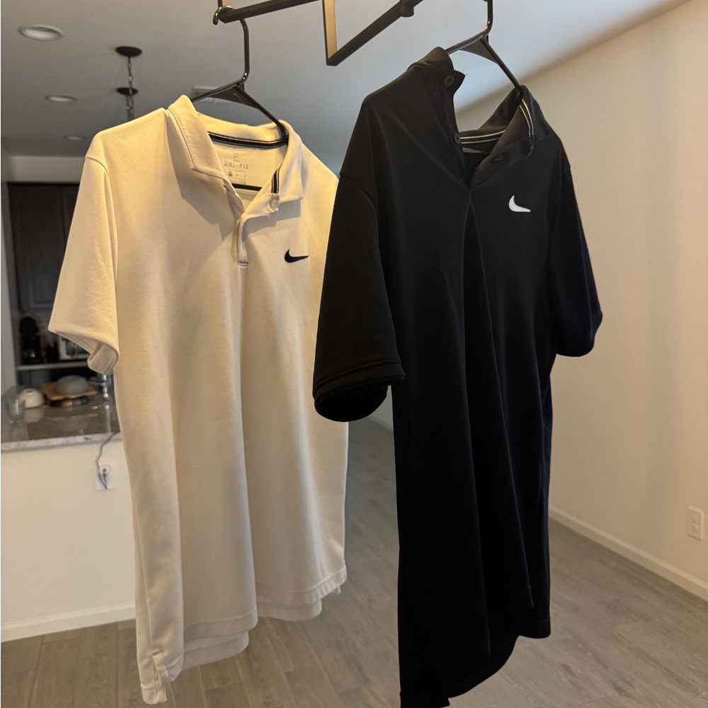 Nike Men's Polo Shirts - Black and White